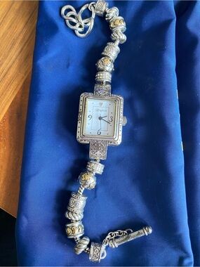 Brighton retired Cherry Hill CollectionTwo-Tone Floral Bracelet Watch